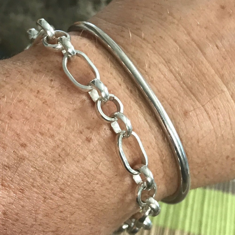 Sterling Silver Charm Toggle Bracelet - image 7